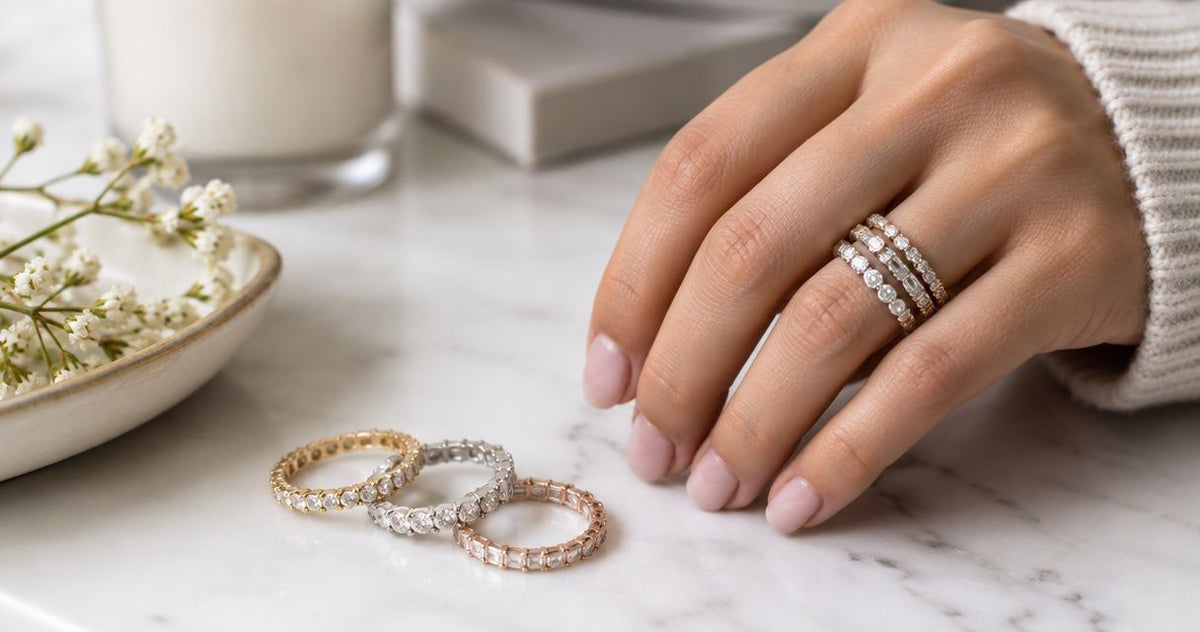 Eternity rings for wedding stacking