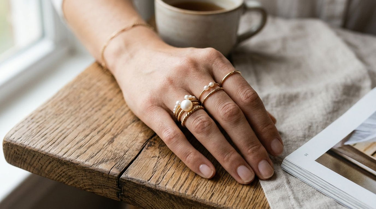 Pearl stacking rings for modern jewellery lovers