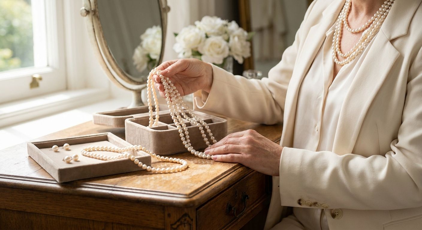 Pearl jewellery for classic dressing