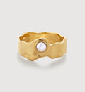 Monika Vinader Capri Button Pearl Stacking Ring