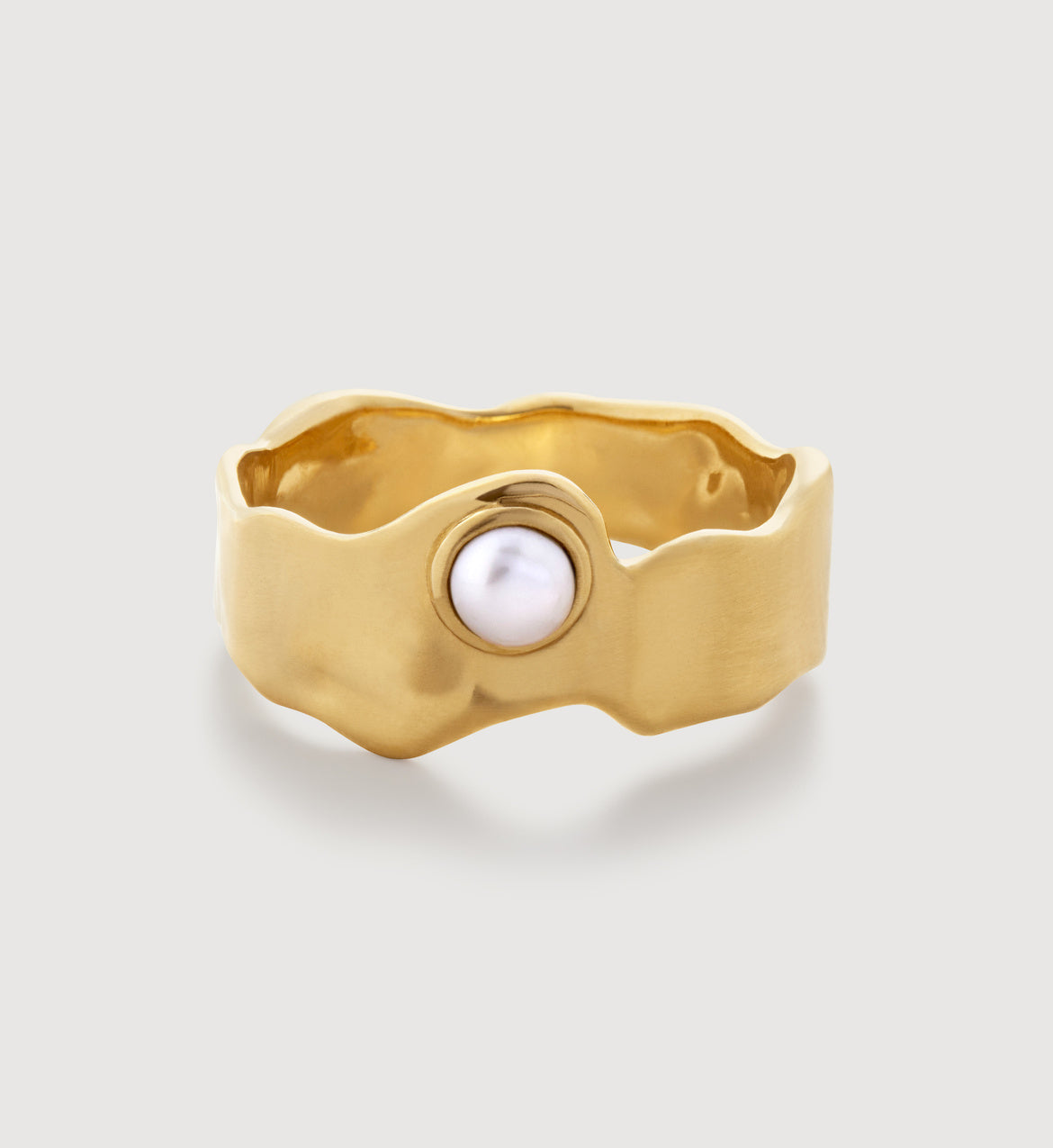 Monika Vinader Capri Button Pearl Stacking Ring