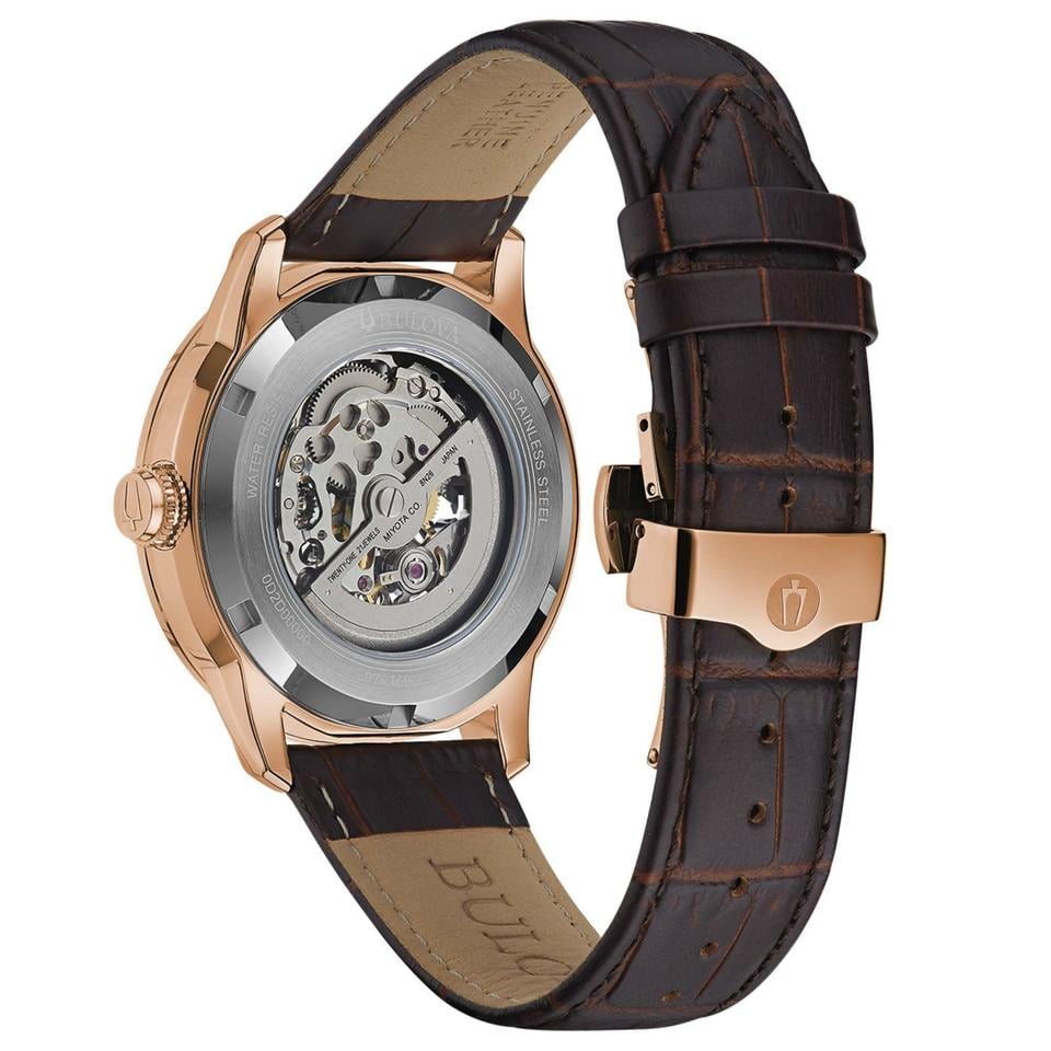 Bulova Classic Sutton Black Skeleton Dial Automatic 97A169 Men's Watch