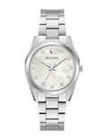 Bulova 96P228 Surveyor Lady Quartz Woman's Watch white Dial