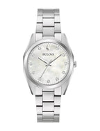Bulova 96P228 Surveyor Lady Quartz Woman's Watch white Dial