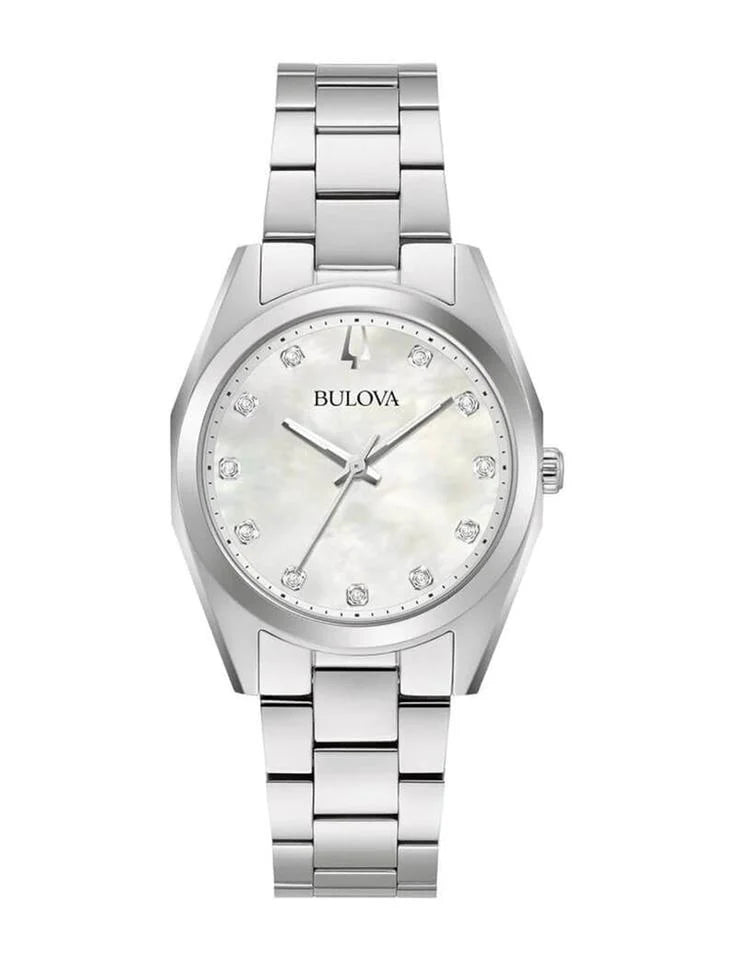 Bulova 96P228 Surveyor Lady Quartz Woman's Watch white Dial