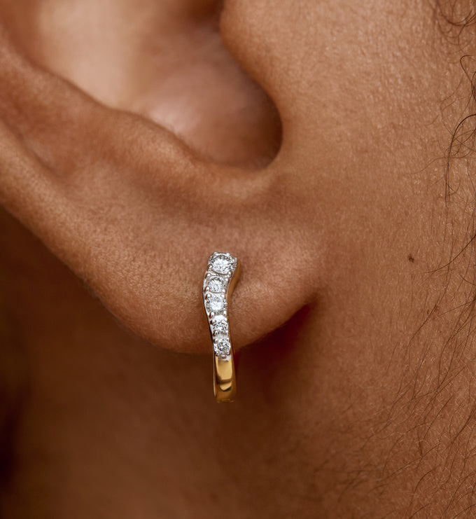 Riva Pavé Diamond Huggie Earrings