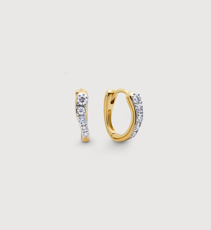 Riva Pavé Diamond Huggie Earrings