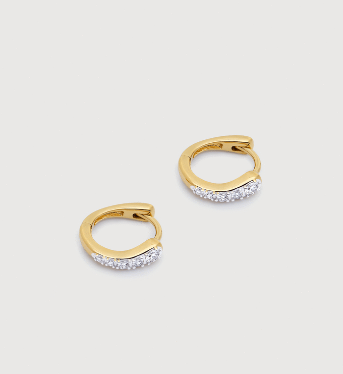 Riva Pavé Diamond Huggie Earrings