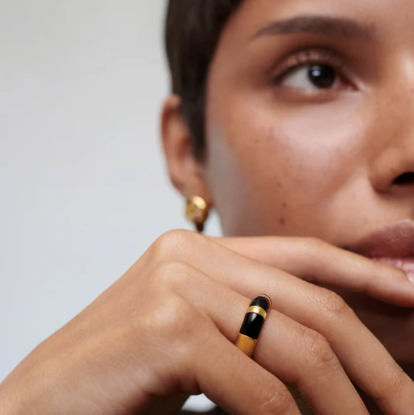 Kate Young Striped Gemstone Stacking Ring