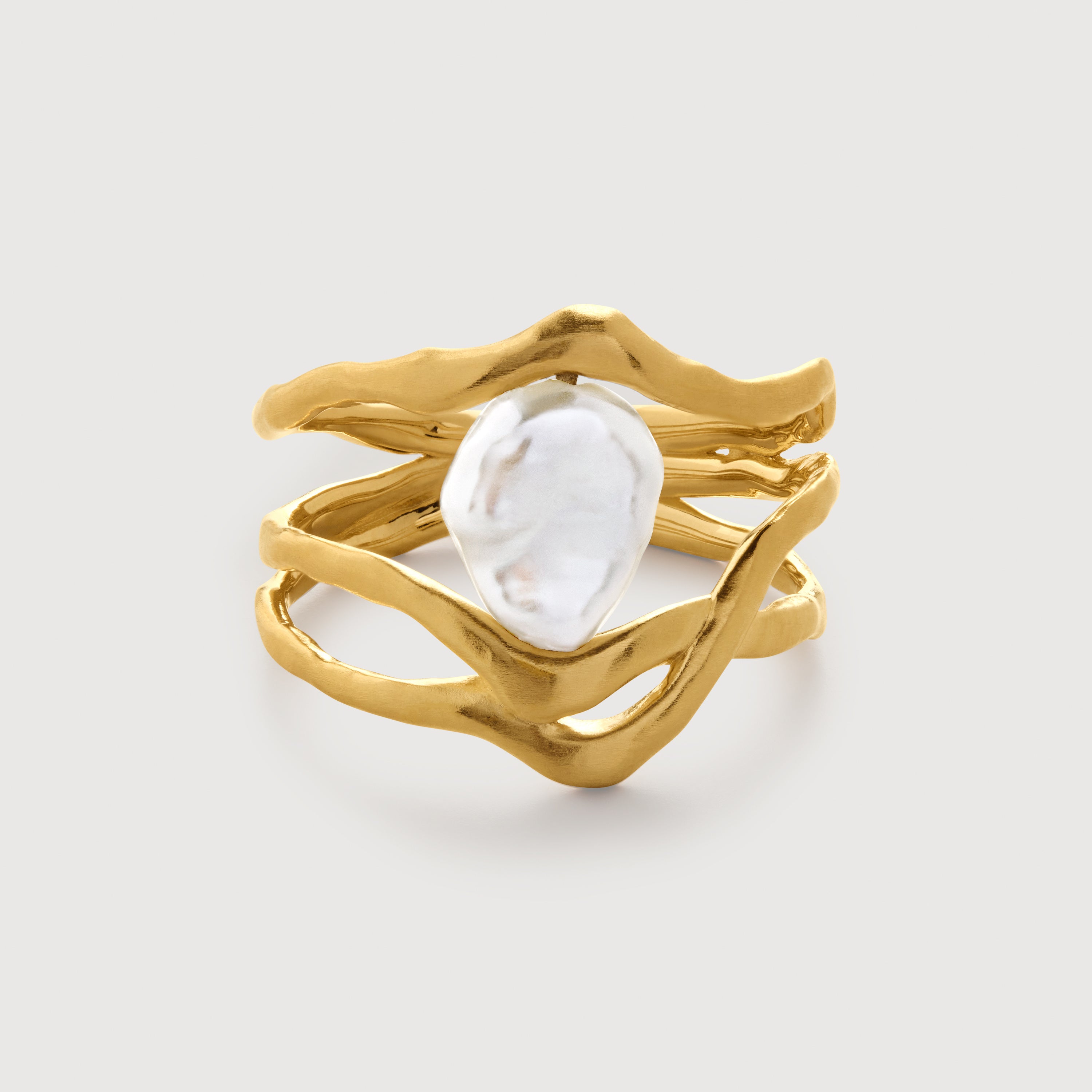 Amy Powney Keshi Pearl Triple Ring